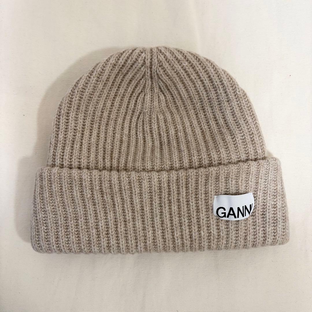 帽子 GANNI Rib Beanie \"BRAZILIAN SAND\"