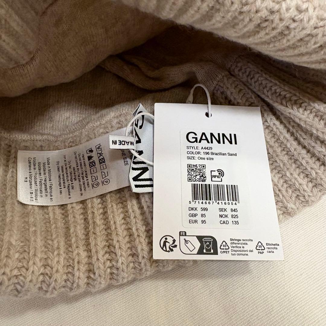 帽子 GANNI Rib Beanie \"BRAZILIAN SAND\"
