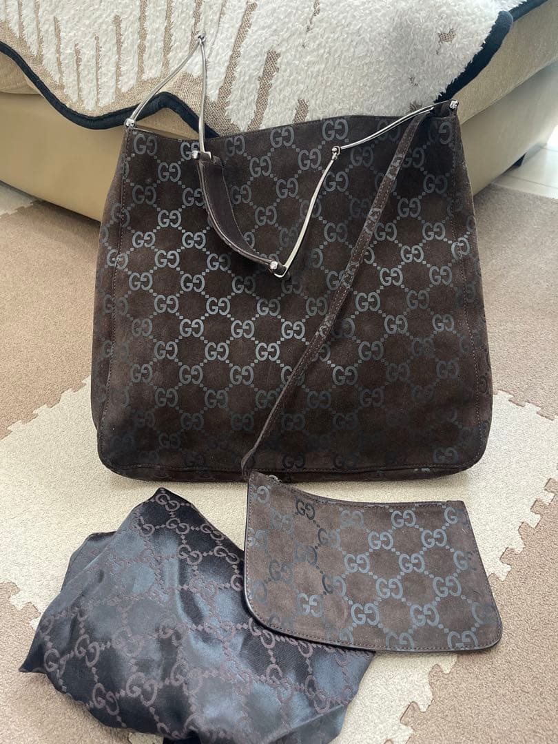 RARE TOKYOGucci ブラウン スエード ショルダーバッグ