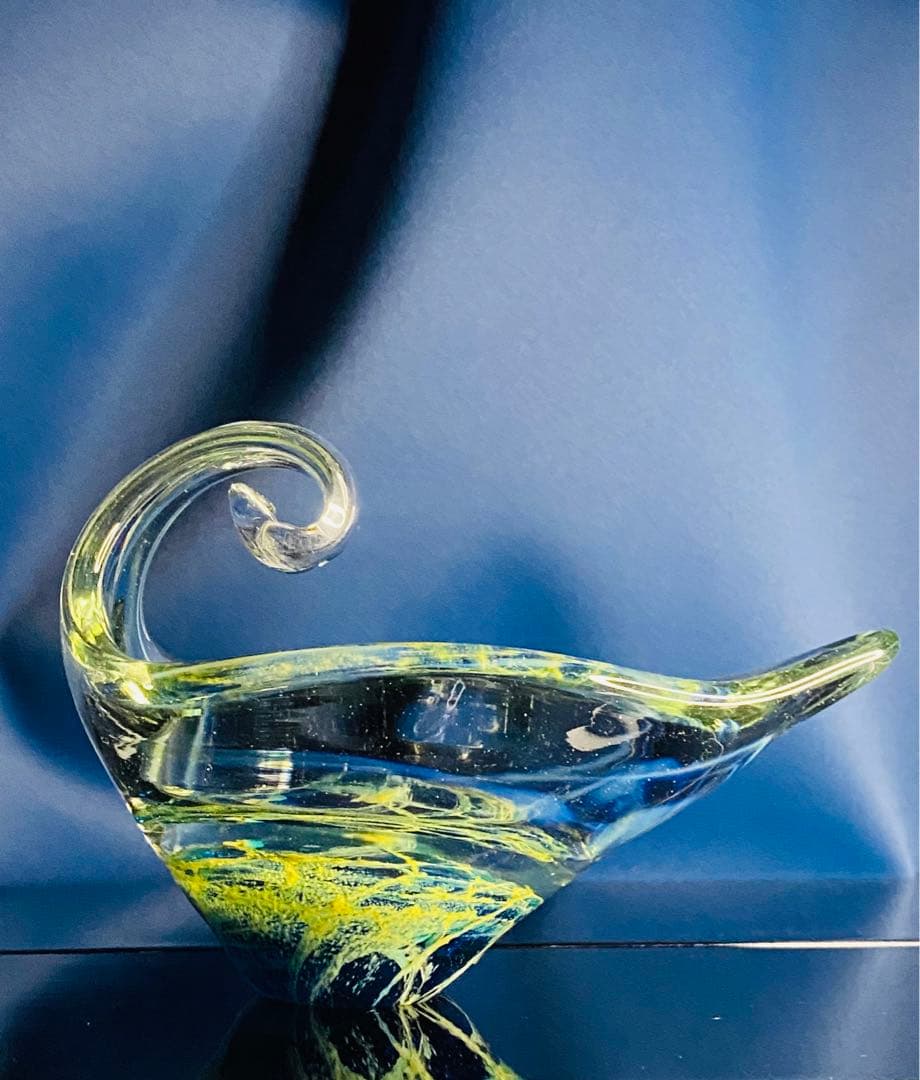 ガラス　小物入れ　サインあり　宇宙　アース　地中海　海底　惑星　地球　神秘