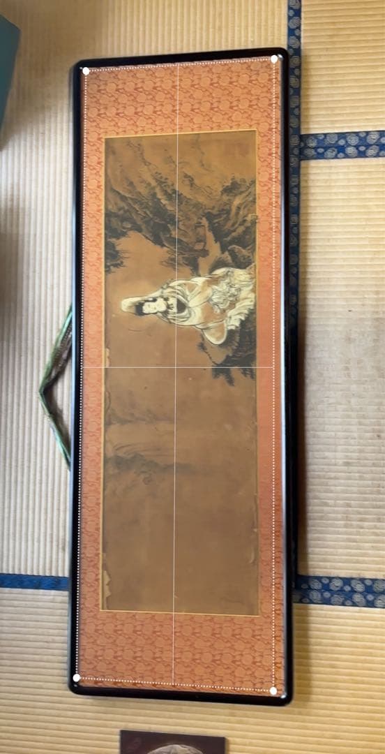 弥勒菩薩　達磨　額縁　日本画　２点