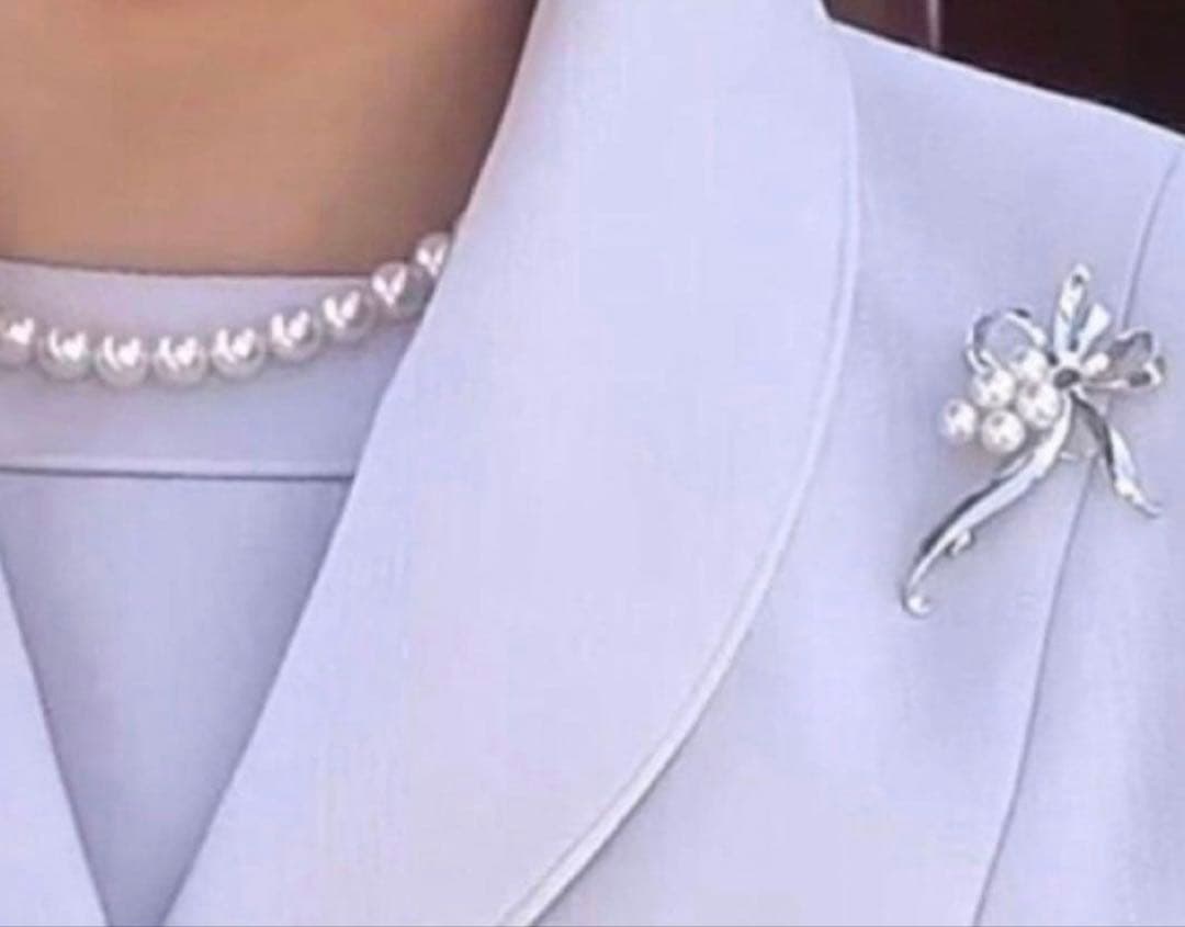 MIKIMOTO ミキモト パールブローチ ピンクホワイト 愛子さま リボン