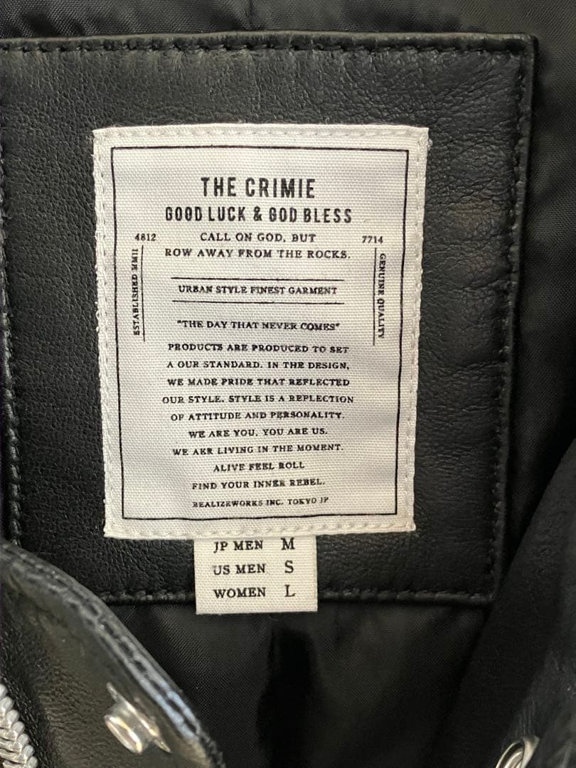 CRIMIE クライミー ラムレザー 羊革 レザージャケット ライダース