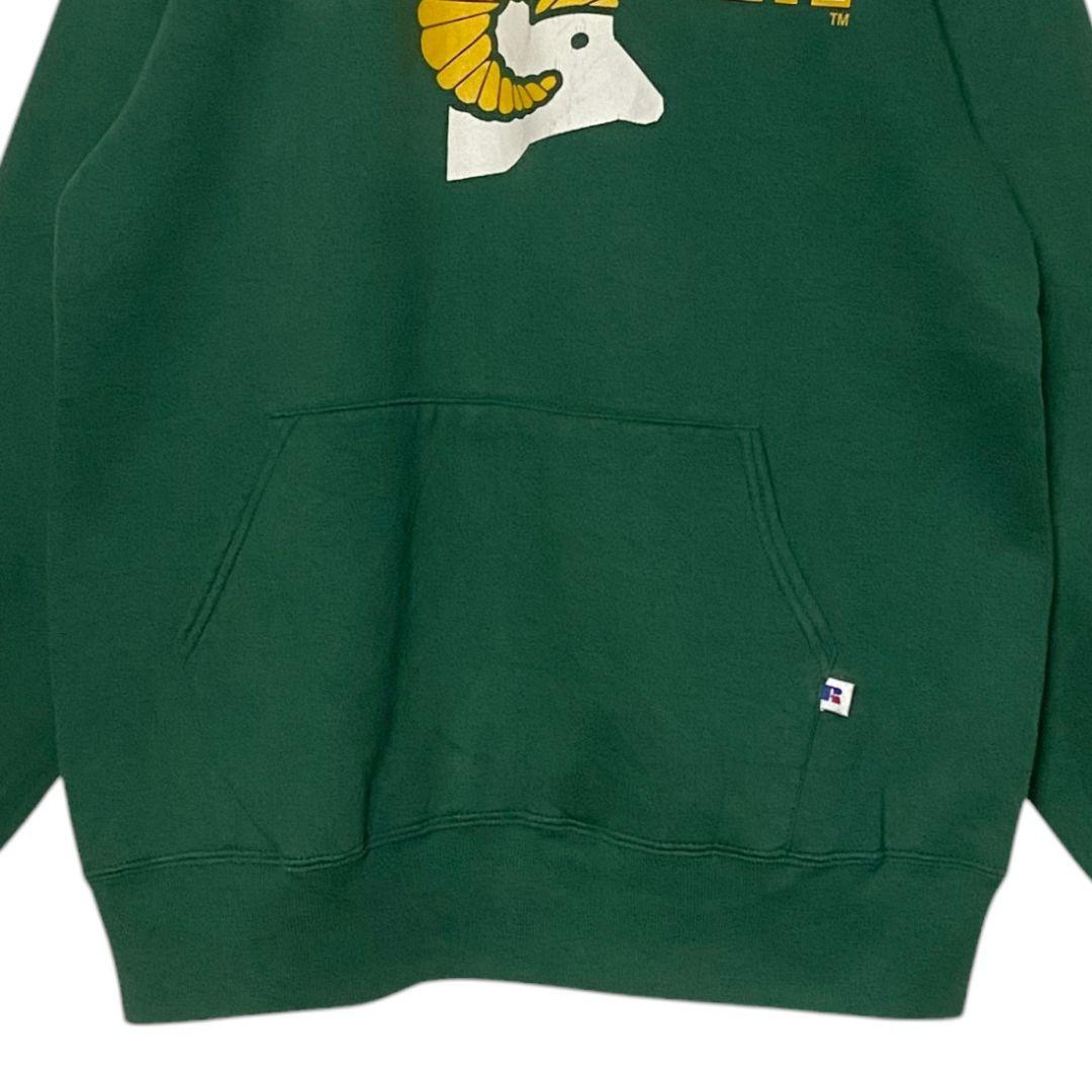 90sヴィンテージ古着USA製 ラッセル カレッジパーカー 緑 XL スウェット