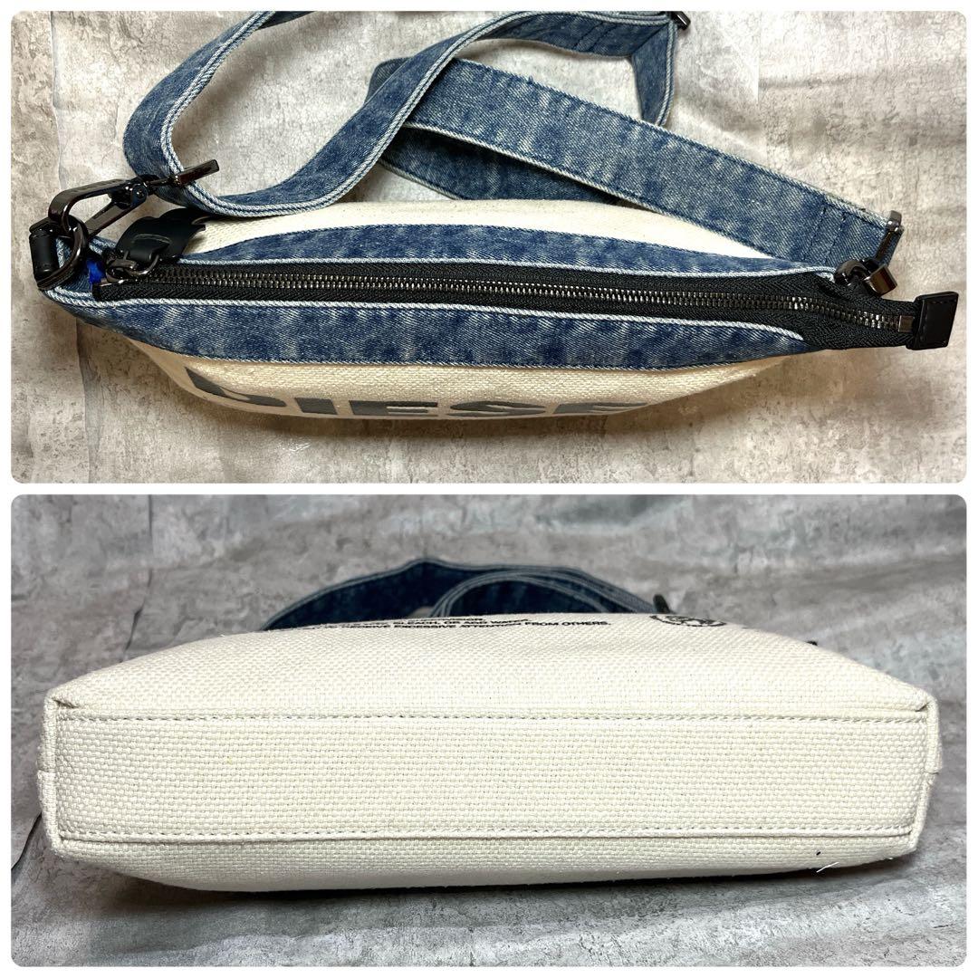極美品 DIESEL デニム ショルダーバッグ キャンバス ロゴ ジップ y2k