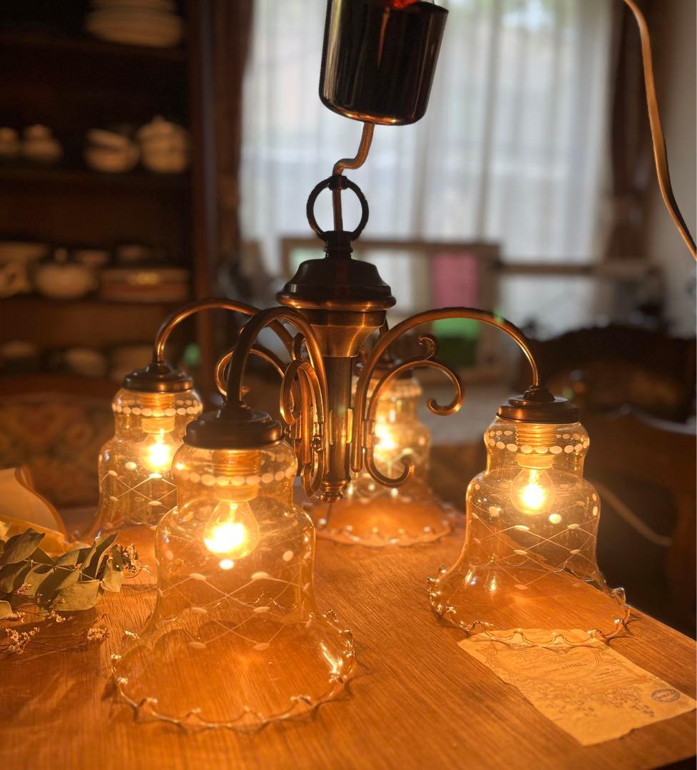 未使用 シャンデリア 大正ロマン インテリア 希少 アンティーク ビンテージ