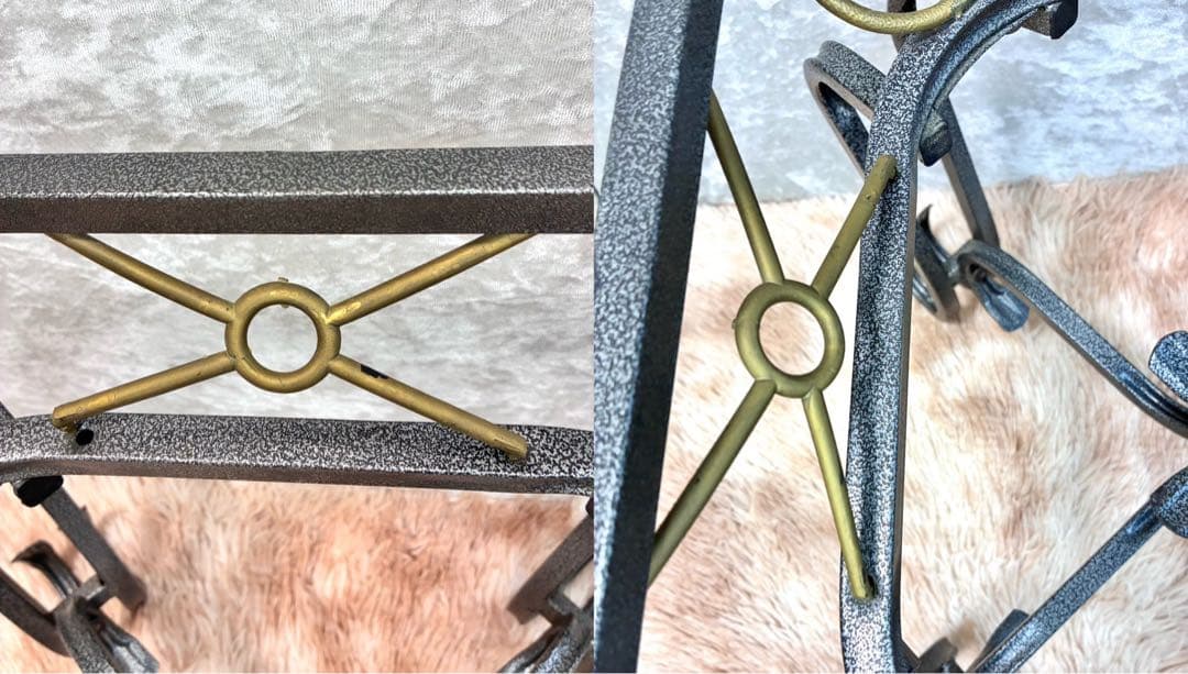 ネコ脚 ガラストップテーブル アンティーク ビンテージ