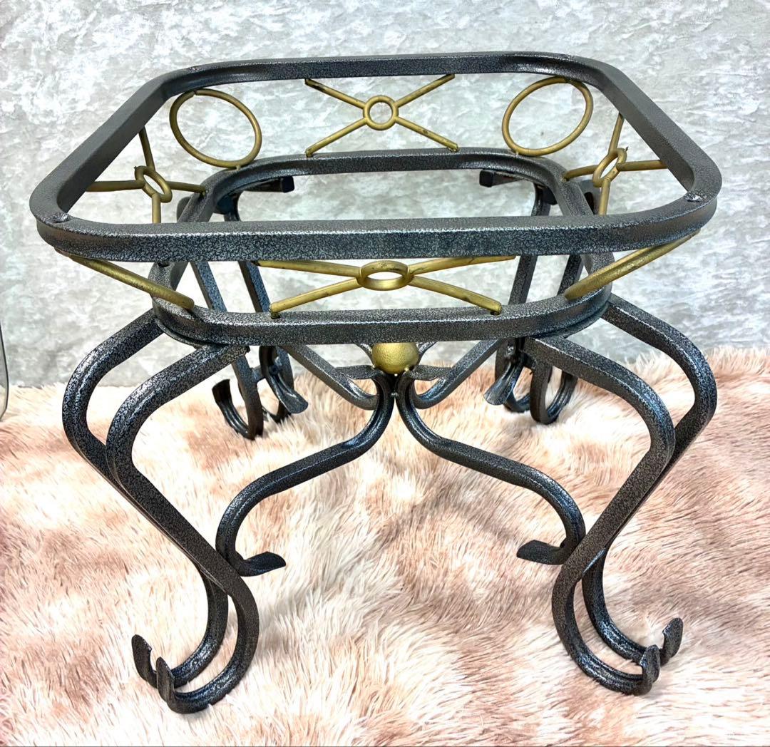 ネコ脚 ガラストップテーブル アンティーク ビンテージ