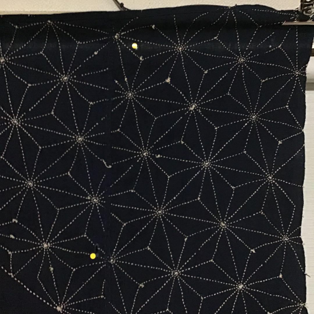 古布藍染め刺し子布地５巾難あり、２７