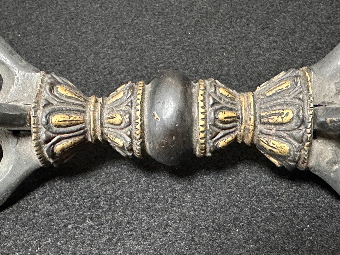 五鈷杵 密教法具 チベット お守り厄除け 長さ22cm 重さ555g 降魔杵B