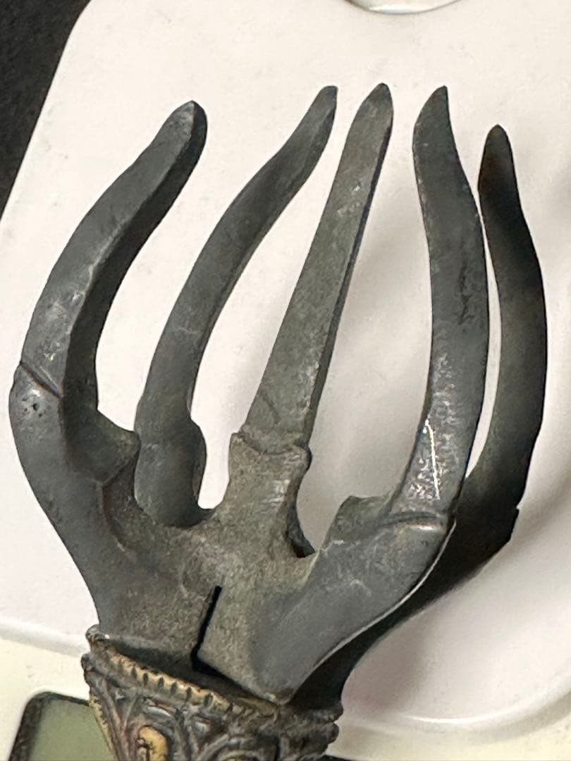 五鈷杵 密教法具 チベット お守り厄除け 長さ22cm 重さ555g 降魔杵B