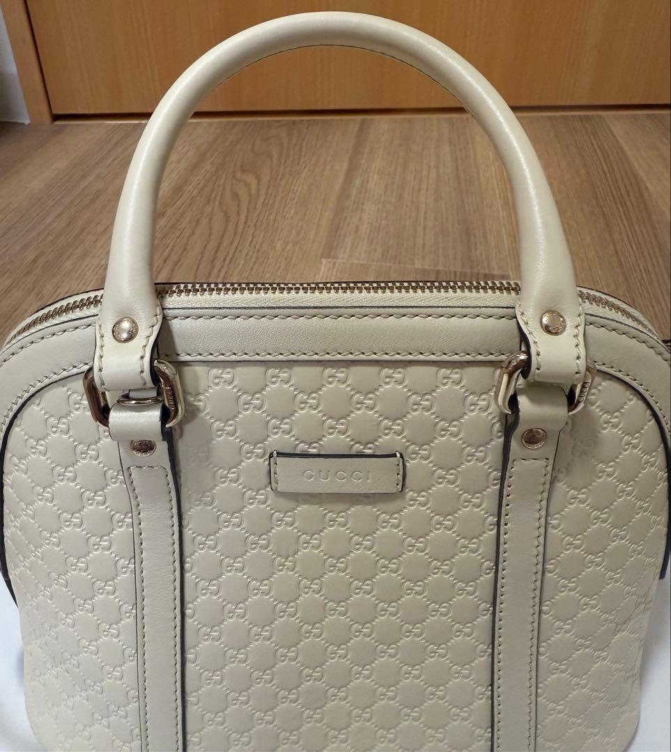 【極美品】GUCCI グッチ マイクロシマ 2wayバッグ アイボリー