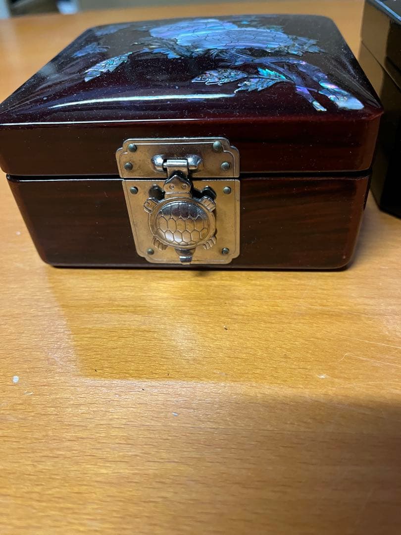漆器 収納箱セット 花柄と鳥模様　アクセサリーケース　現状品