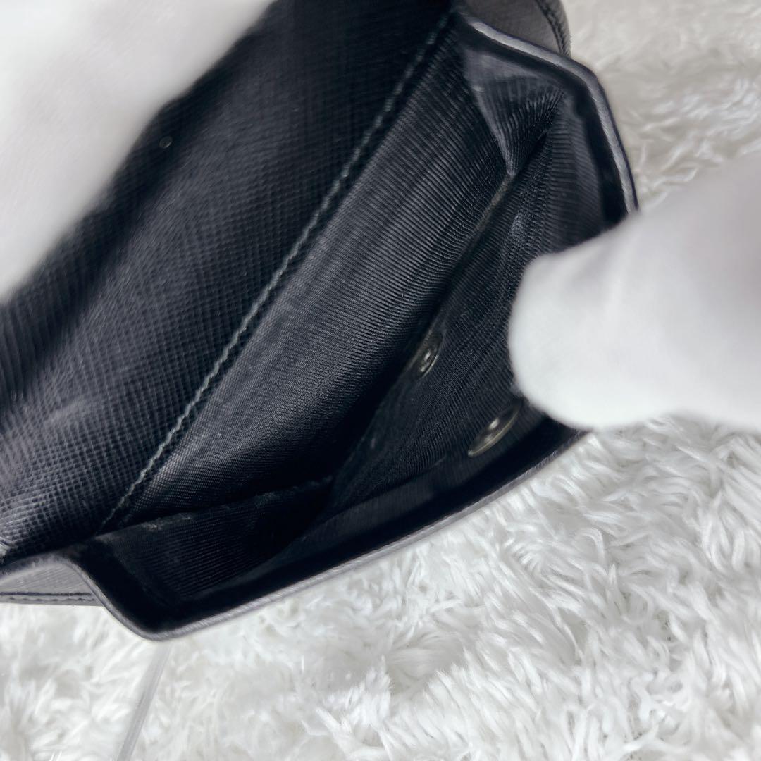 【美品✨️】PRADA プラダ サフィアーノ 三つ折り財布 NERO