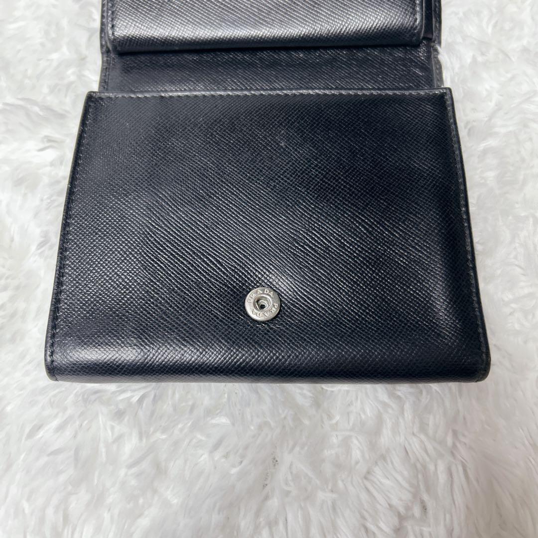 【美品✨️】PRADA プラダ サフィアーノ 三つ折り財布 NERO