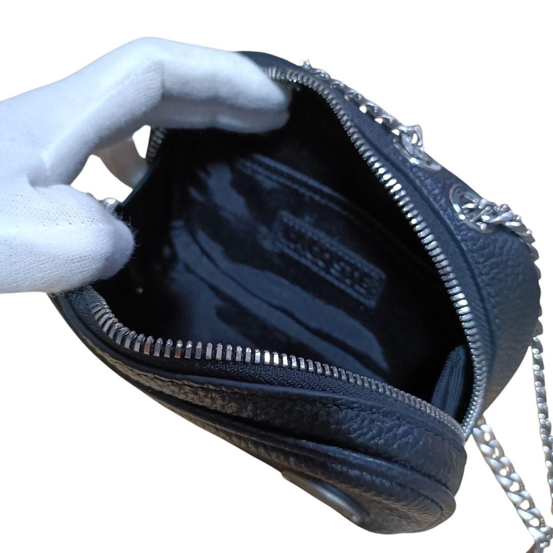 美品 ラコステ オリジンクロコ トップグレインレザースクエアショルダーバッグ