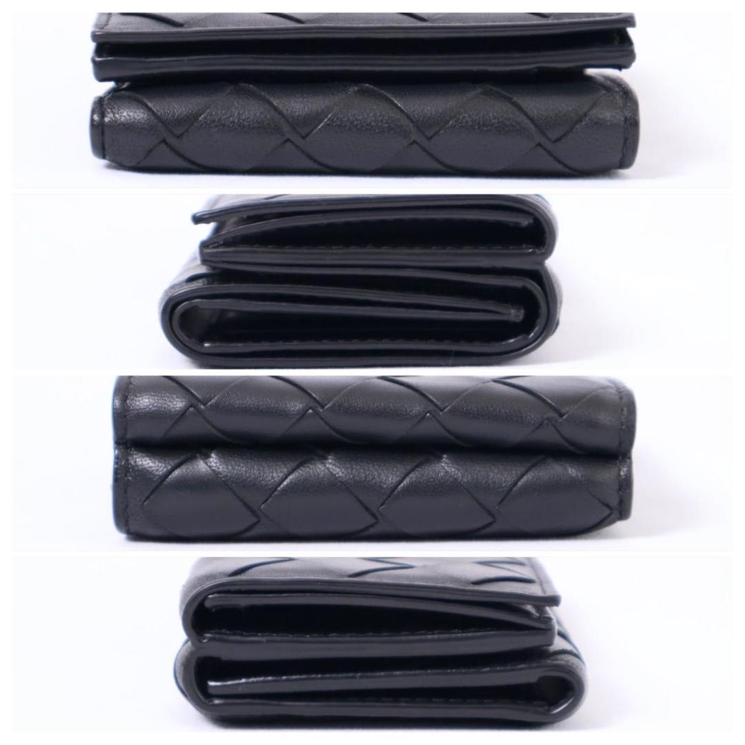 【超極美品】BOTTEGAVENETA 三つ折り財布　イントレチャート　黒