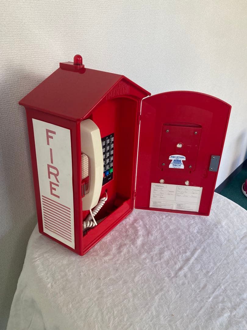 消防用電話ボックス 赤色 電話機付き！
