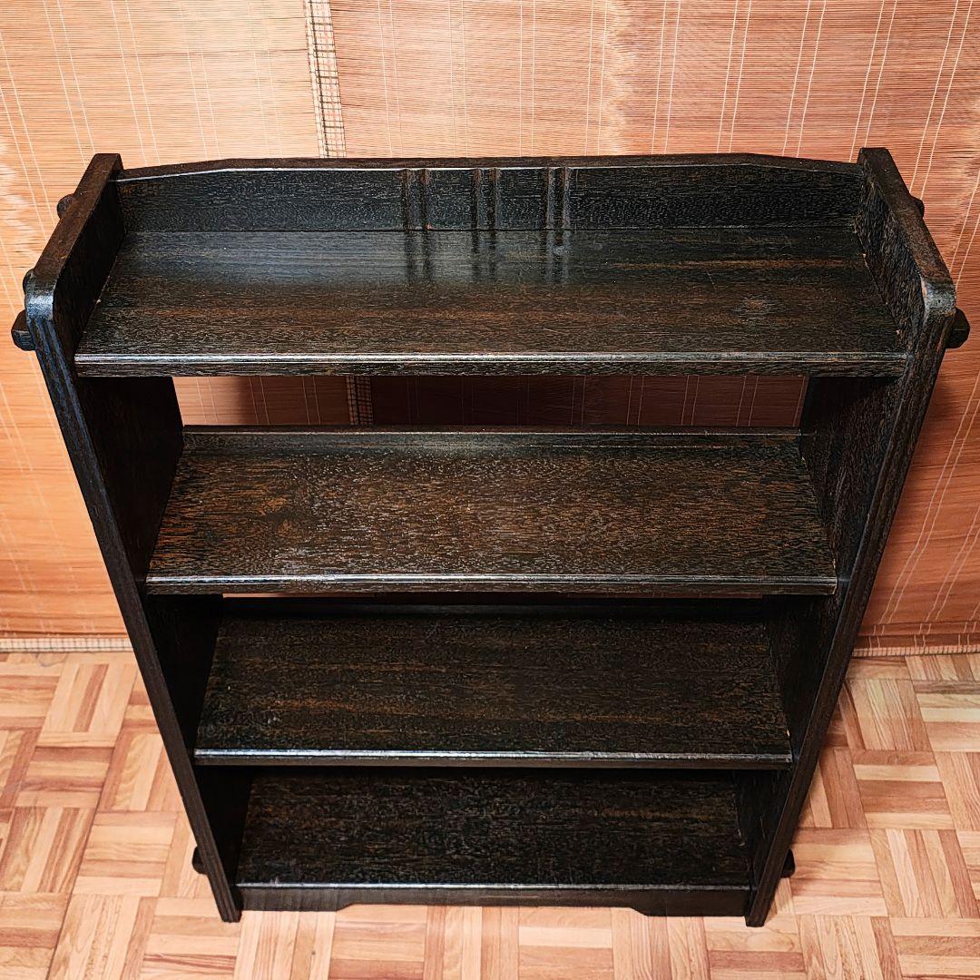 楔の木製本棚4段　オープンラック　昭和レトロ　古家具