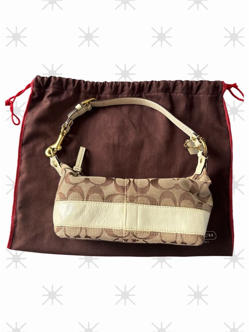 Coach ミニミニバッグ ブラウン/ホワイト