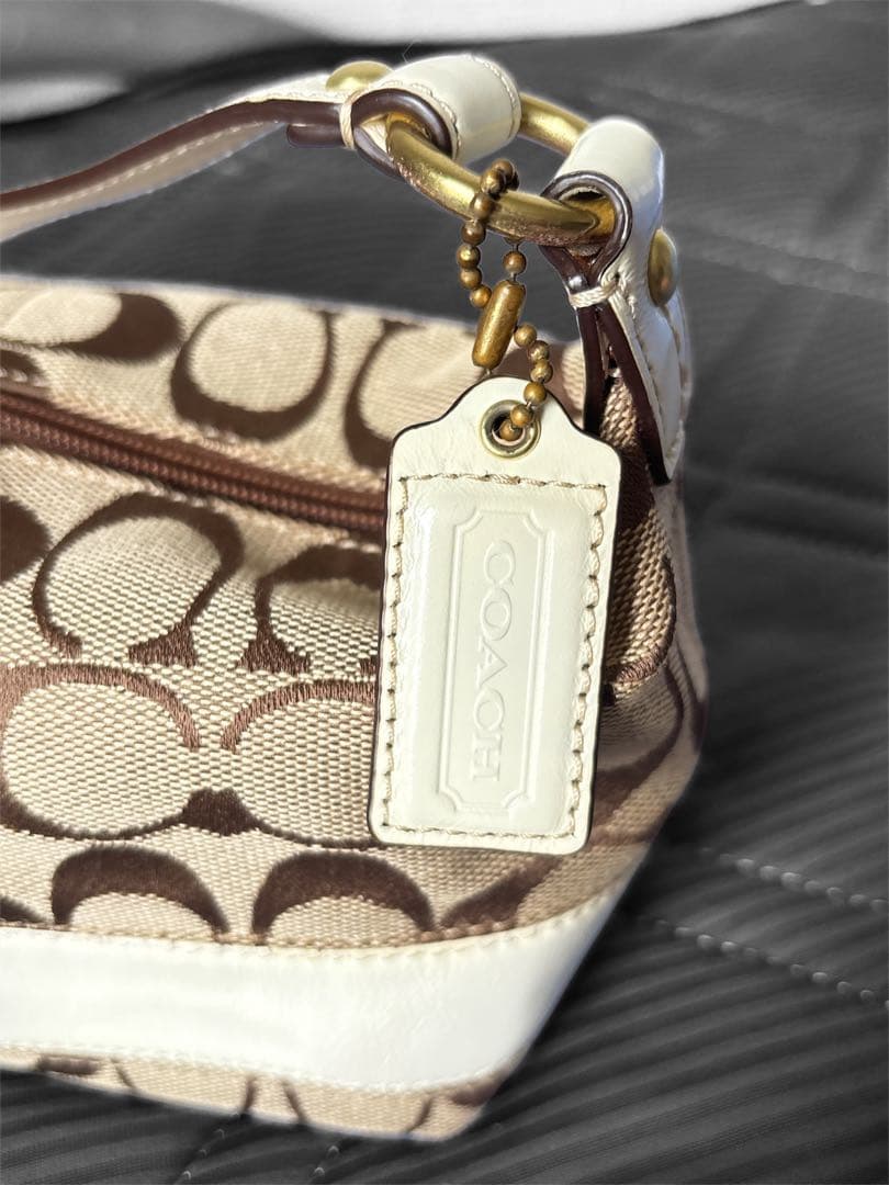 Coach ミニミニバッグ ブラウン/ホワイト