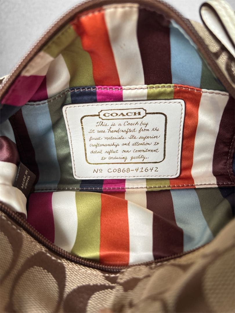 Coach ミニミニバッグ ブラウン/ホワイト