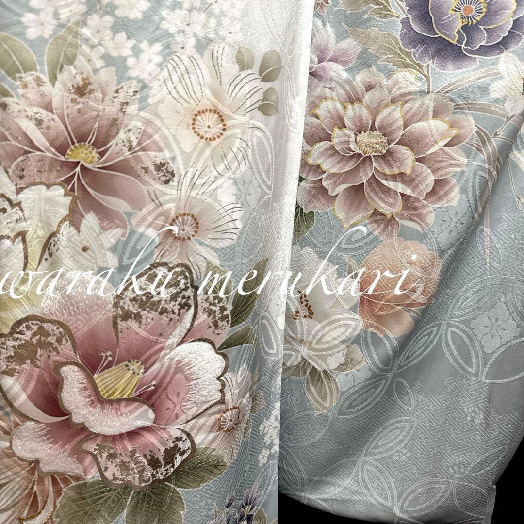 ♦︎くすみ振袖♦︎金彩加工♦︎豪華刺繍♦︎牡丹菊紋♦︎成人式♦︎フルセット♦︎フルオーダー特急
