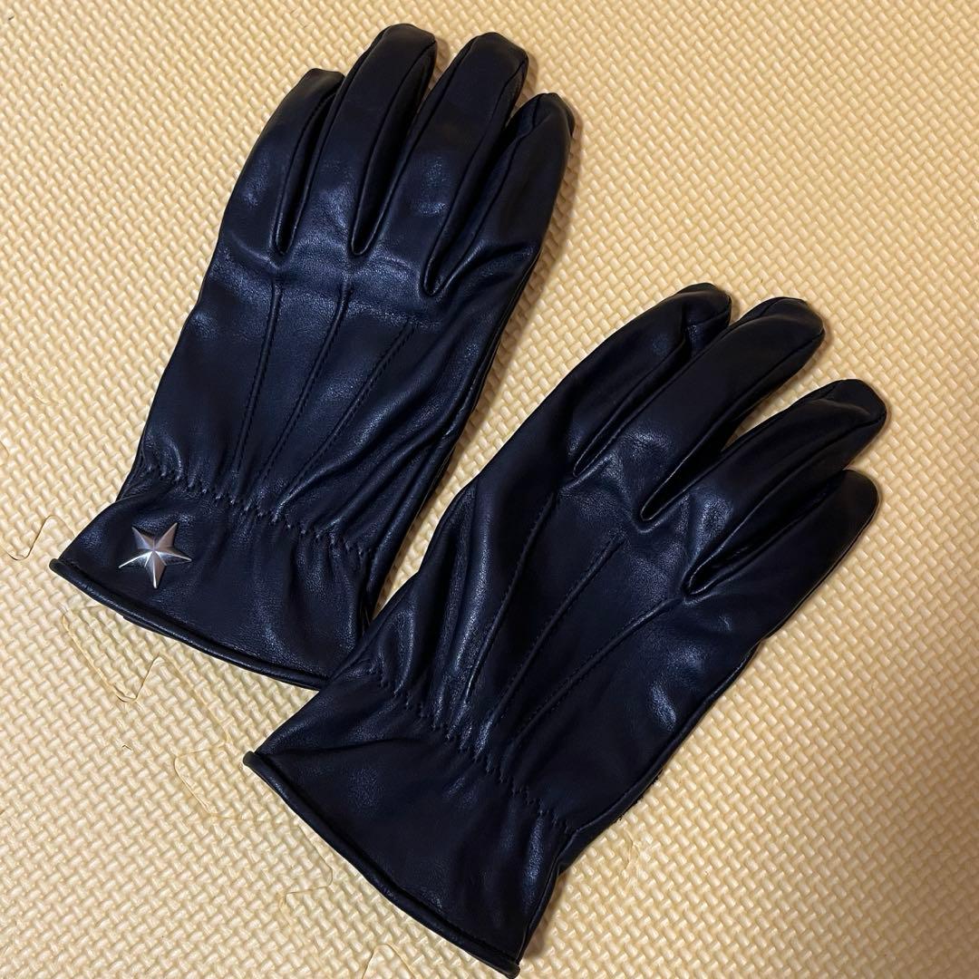 【セール】SCHOTT BROS. ブラックレザー手袋 Mサイズ