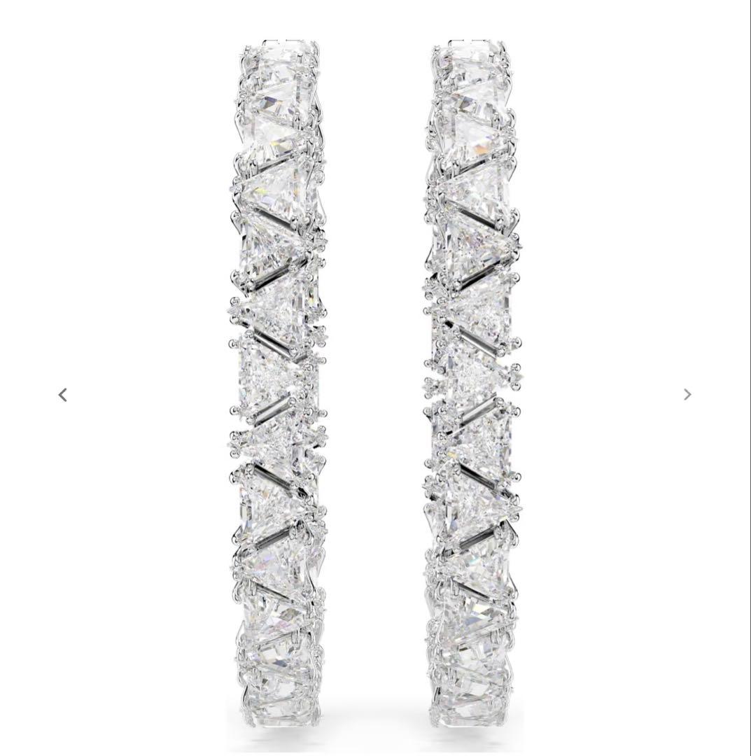 スワロフスキー　Ortyxトライアングルカット　フープピアス