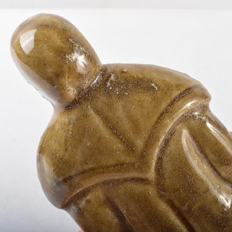 中国　耀州窯　青磁　仏像　人物像　置物　C　R6381