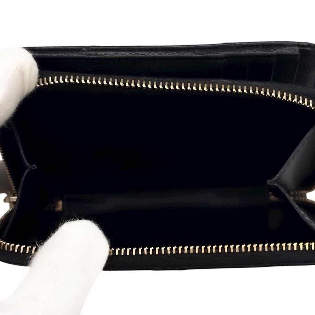 極美品 サンローラン 二つ折り財布 YSL 小銭入れ  カード キャビア