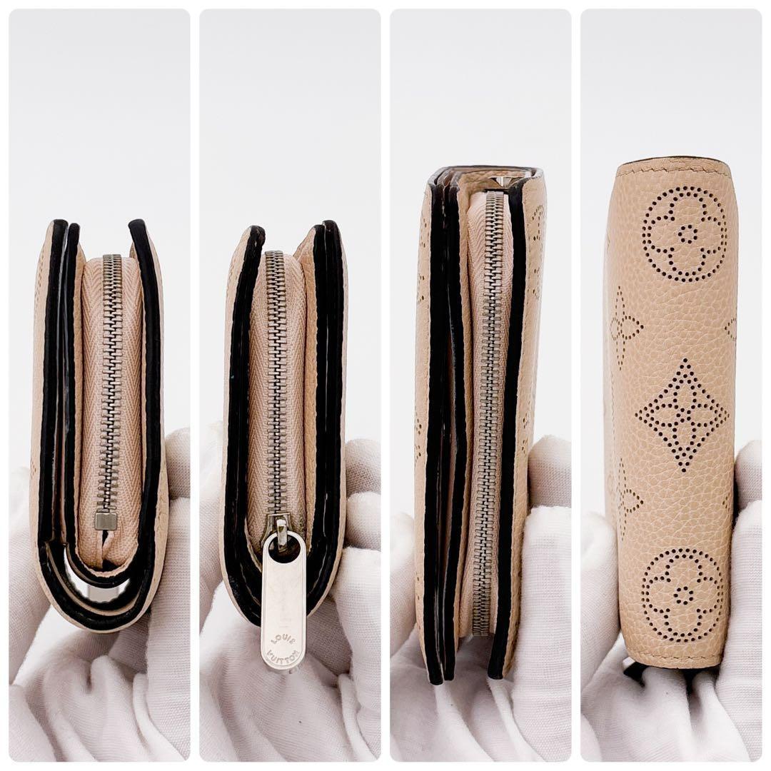 日本限定カラー★ルイヴィトン マヒナ クレア ピンクベージュ 二つ折り財布