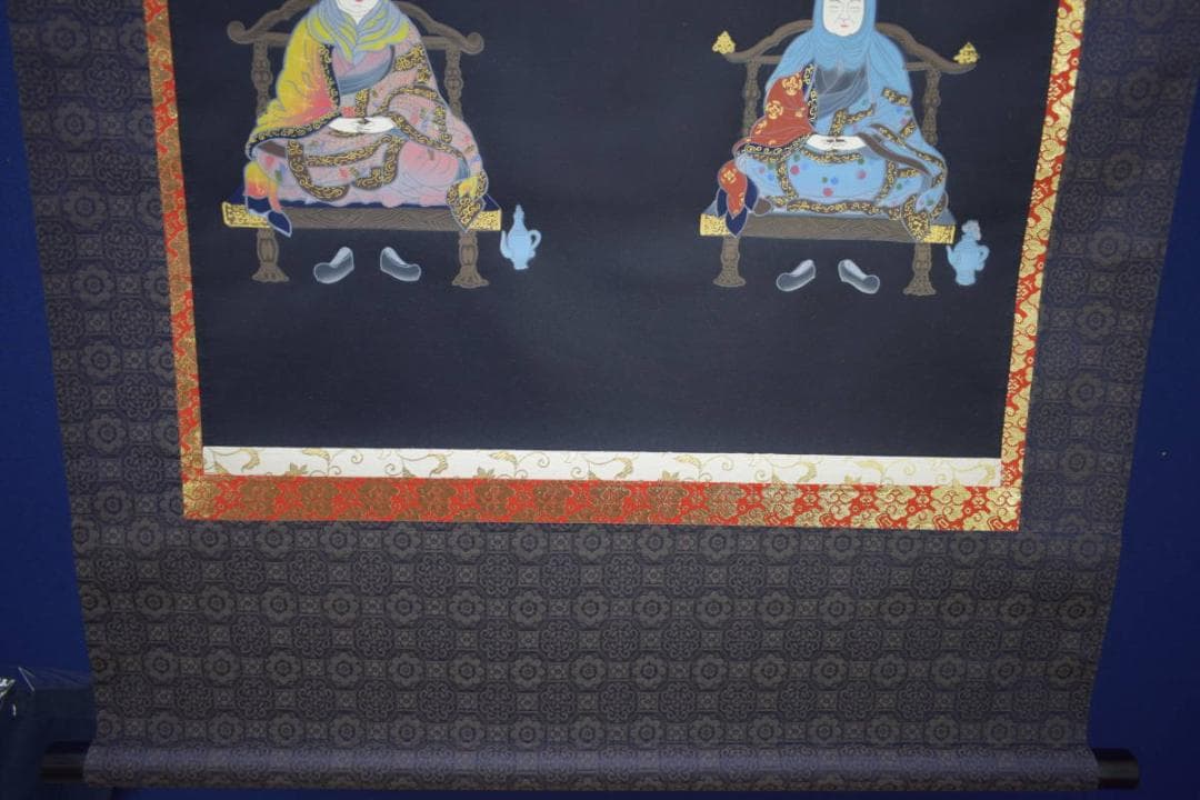 複製/天台宗/天台三尊仏図/三尊佛図/工芸/布袋屋掛軸HI-994