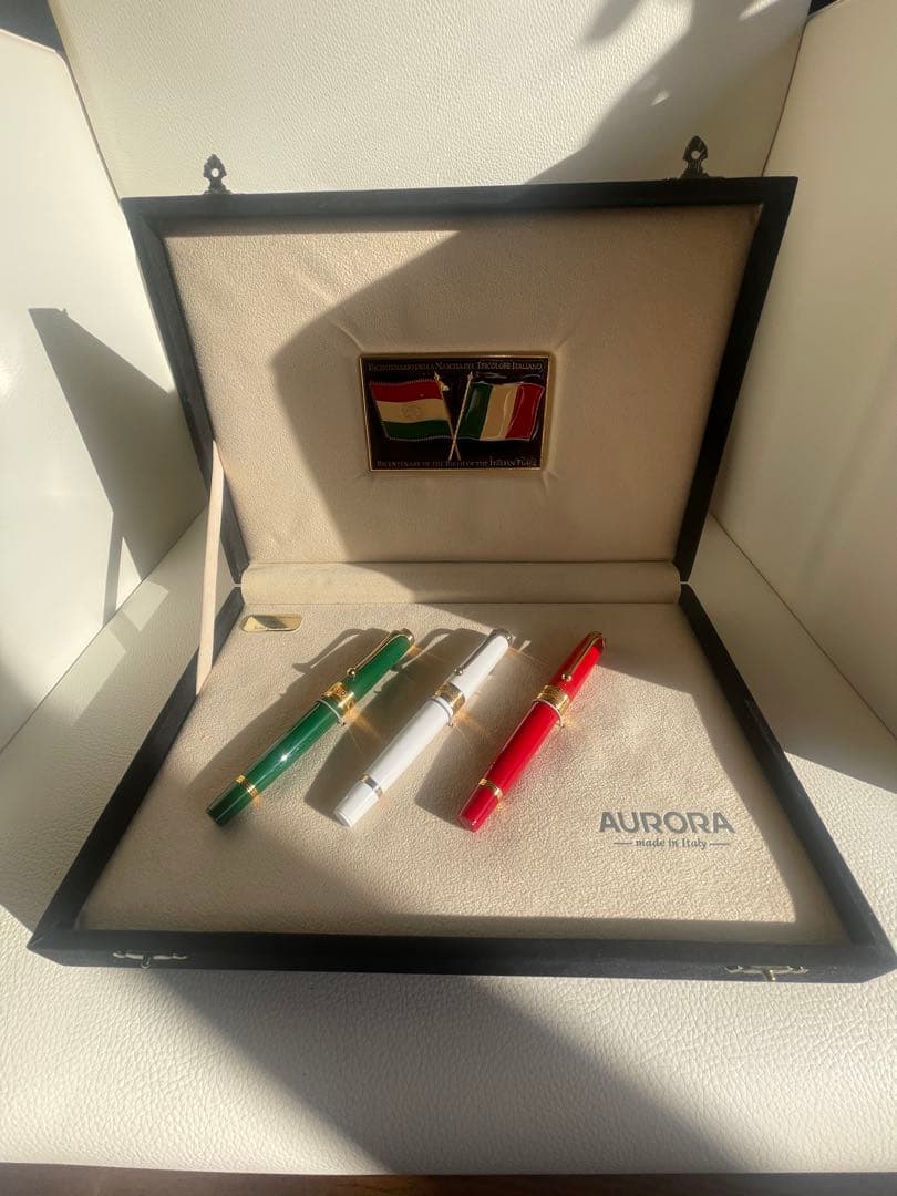 heyco　万年筆アウロラ　新品イタリアン・フラッグ緑白赤3本コンプリート