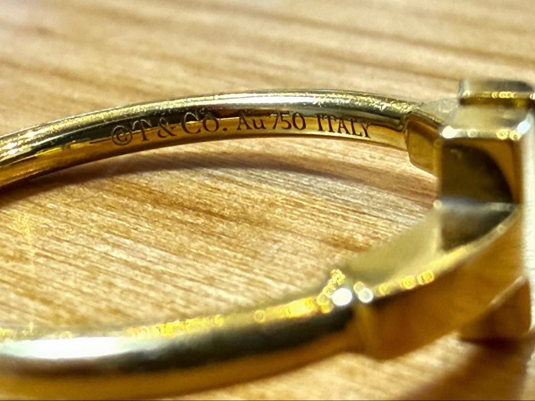 りなティファニーTワイヤーリング　ゴールド18Ｋ