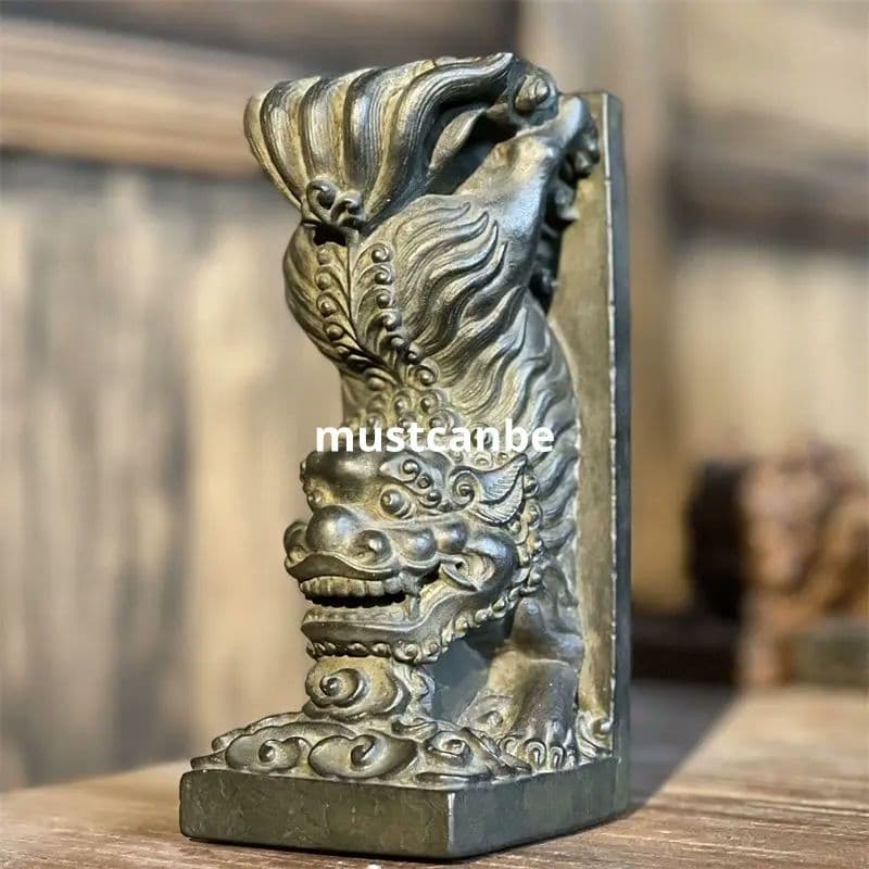 彫刻 獅子 書斎 文鎮筆置き 家具 装飾品 工芸品 置物