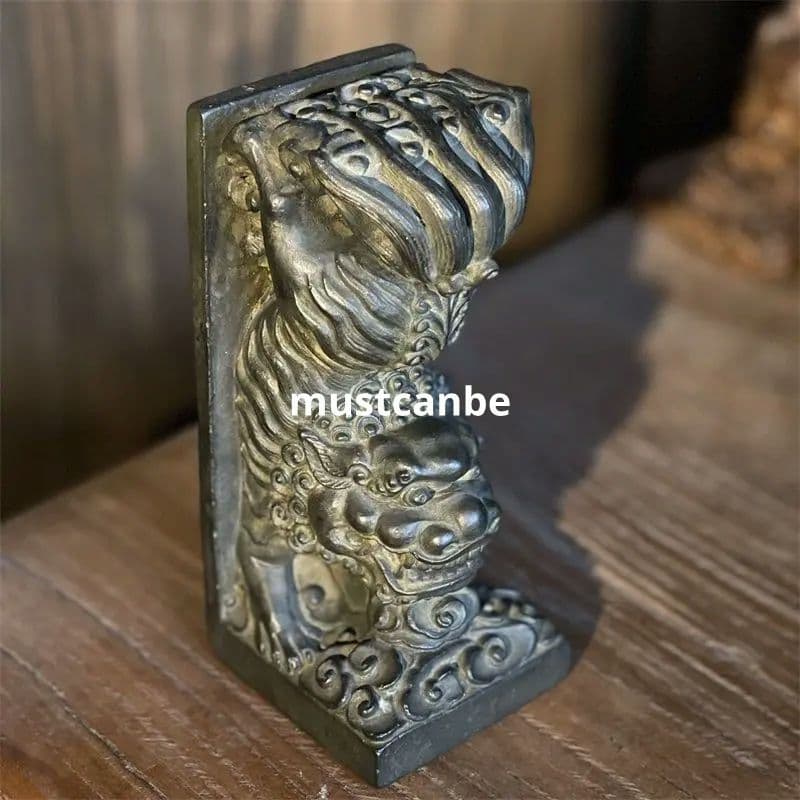 彫刻 獅子 書斎 文鎮筆置き 家具 装飾品 工芸品 置物