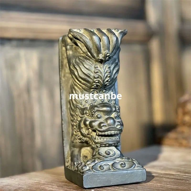 彫刻 獅子 書斎 文鎮筆置き 家具 装飾品 工芸品 置物