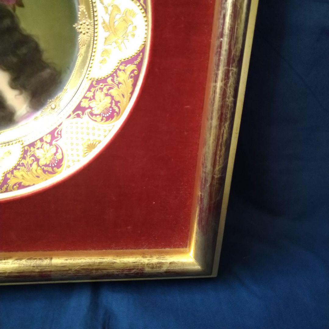 ✤ヴィエナスタイル(ウィーン釜)額装絵皿✤『花の髪飾りの女性』✤