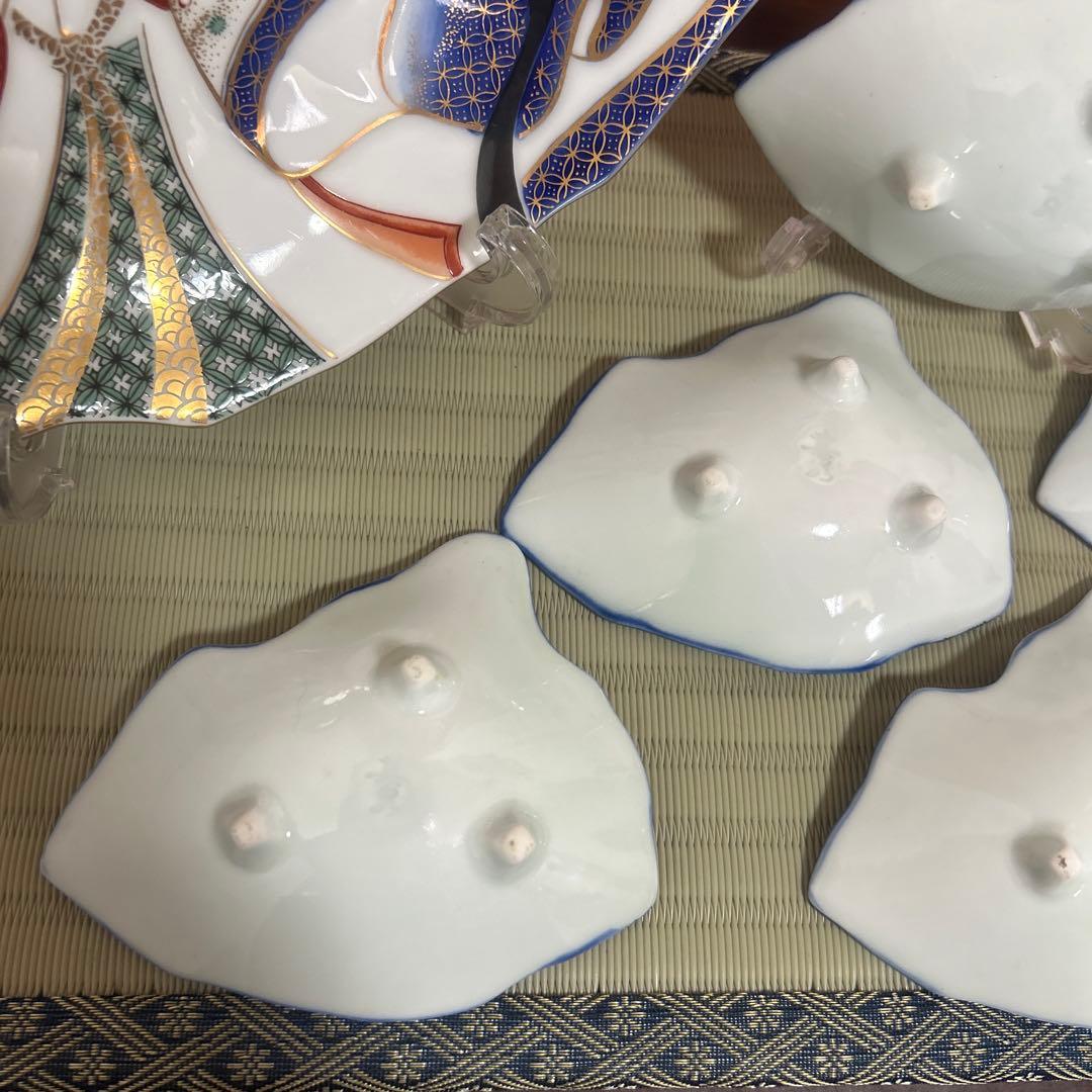 賞美堂　其泉　有田焼　姫型　銘々皿　6枚　まとめ売り　希少