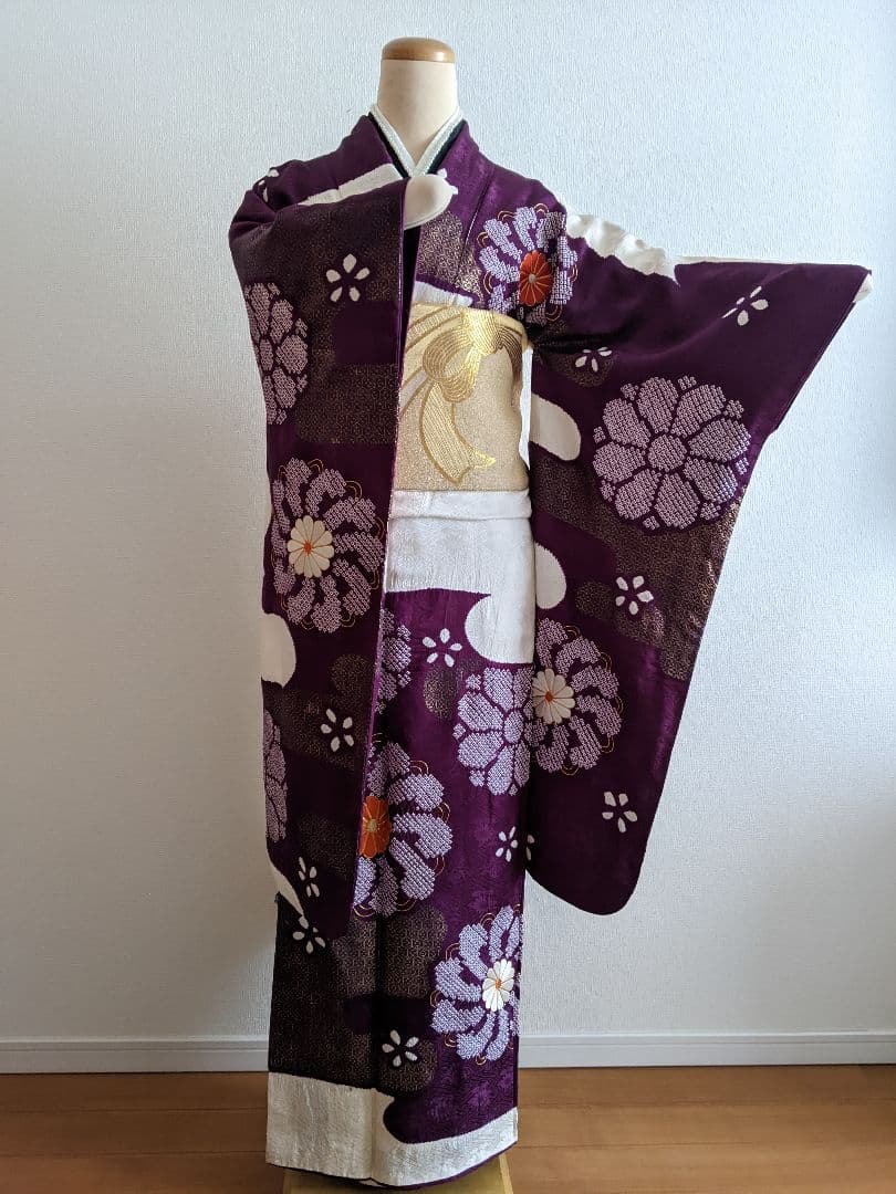 ◆成人式・結婚式 アンティークお振袖【✨鈴乃屋のお振袖】正絹 パープル