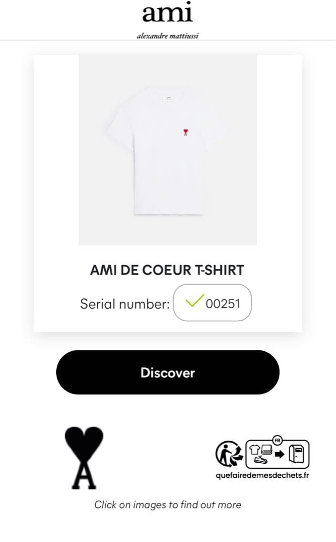 ami Tシャツ ホワイト