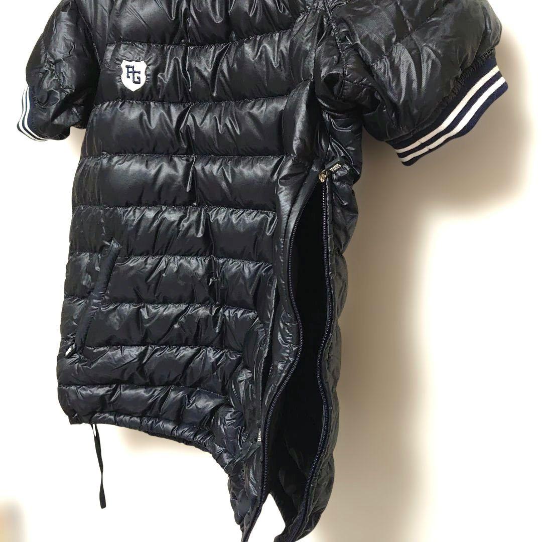 【美品】PEARLY GATE パーリーゲイツ 半袖ダウンジャケット ブラック