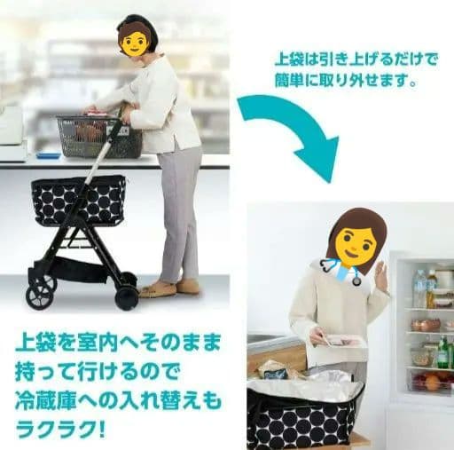 未使用・幸和製作所　ショッピングカート　介助　便利な傘立て、カバンフック付き