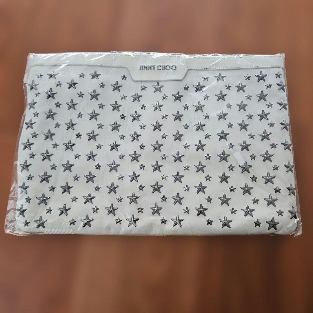 JIMMY CHOO 星柄ポーチ ホワイト