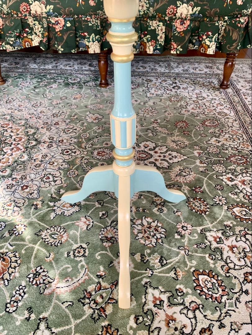 アッセンデルフト トールペイント ミニテーブル 花台 薔薇 木製 ワインテーブル