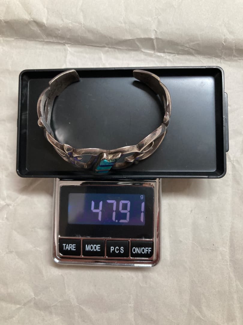 刻印 インディアン F.L.BEGAY インレイ ターコイズ シルバー バングル