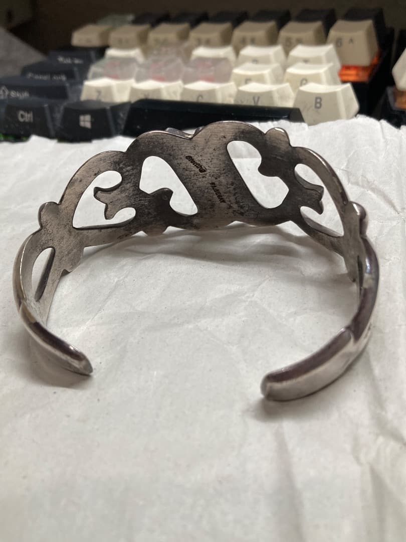 刻印 インディアン F.L.BEGAY インレイ ターコイズ シルバー バングル