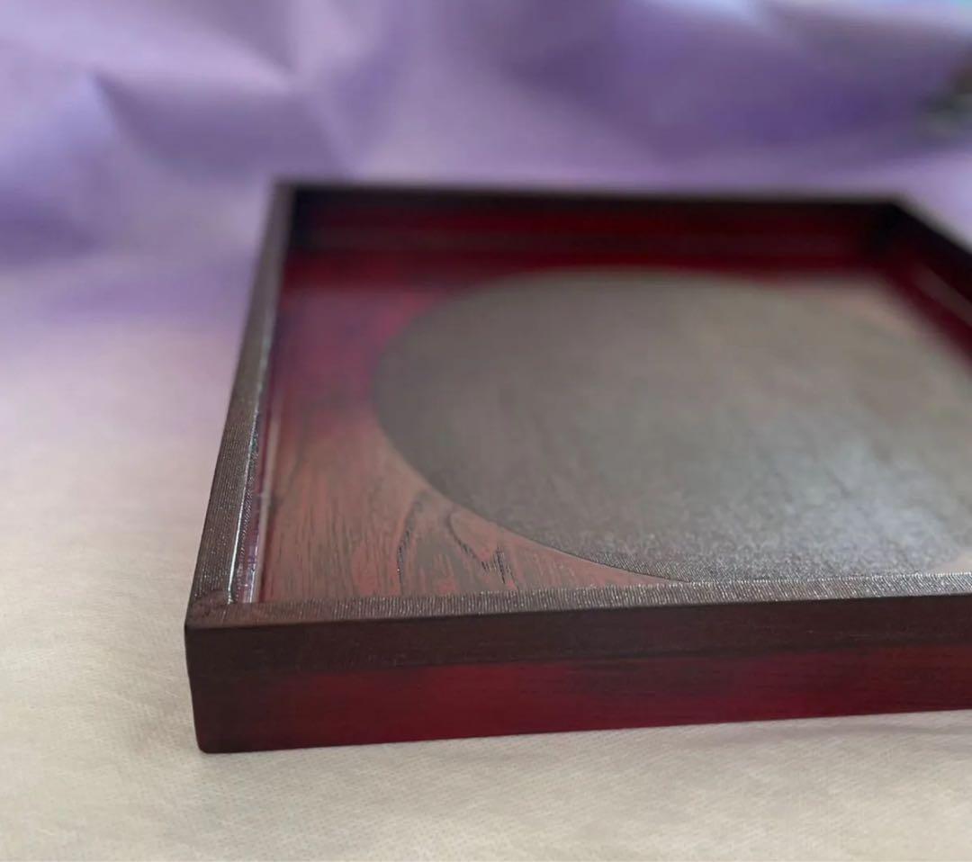 鈴木誠一郎作　紅布着尺一寸角膳33㌢　会津塗り