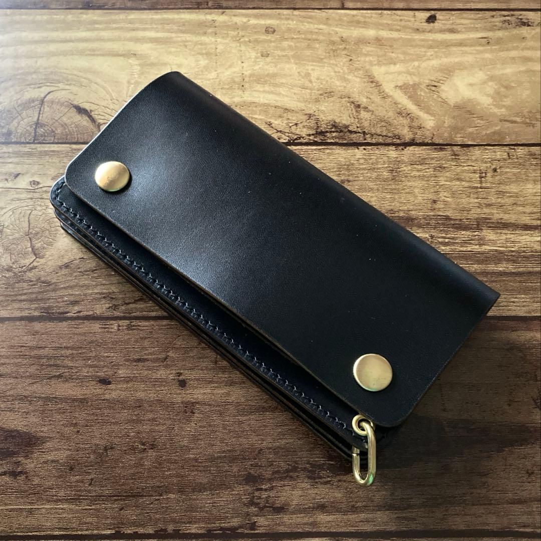 MARYAMホースバット トラッカーウォレット180（ロング）3層 茶芯ブラック